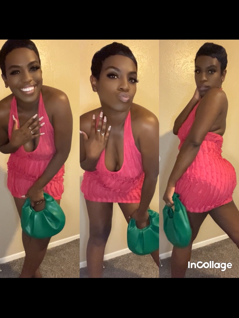 Hot Pink Halter Mini Dress